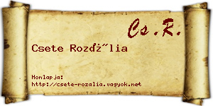 Csete Rozália névjegykártya